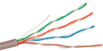 Кабель витая пара U/UTP 5e кат. 4 пары Exegate UTP4-C5e-CU-S26-IN-PVC-GY-305 803548