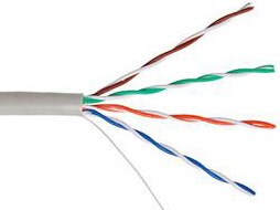 Кабель витая пара U/UTP 5e кат. 4 пары Netlan EC-UU004-5E-PVC-GY 512788