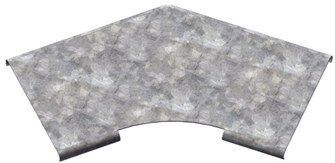 Крышка на угол гориз. 45°  Ostec КУПТП45-400-0,7-R100-СЦ 914730