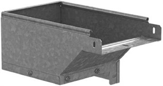 Угол верт. вниз 90°, правый переходник  Ostec ПВНП-100х100-1,0-СЦ 914788