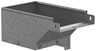 Угол верт. вниз 90°, правый переходник  Ostec ПВНП-200х100-1,0-СЦ 914789