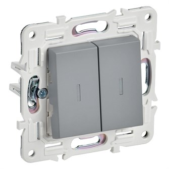 Выключатель двухклавишный с подсветкой  IEK SK-V20-1-10-K03 1157305