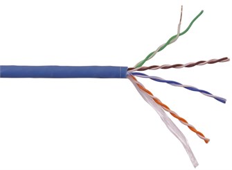 Кабель витая пара U/UTP 5 кат. 4 пары Lanmaster LAN-5EUTP-HFLT-BL 1141496