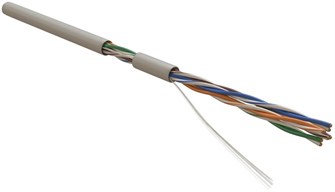 Кабель витая пара U/UTP 5e кат. 4 пары Hyperline UUTP4R-C5E-S24-IN-PVC-GY-305 1181637