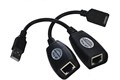 Кабель интерфейсный USB 2.0 удлинитель VCOM AM-AF/RJ45Fx2 503870